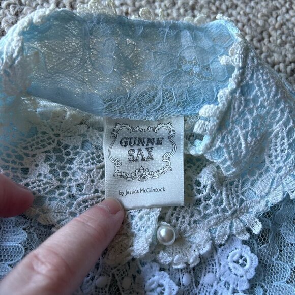 Gunne Sax Gold Label XS VNT Lace Blouse Victorian Prairie Cottagecore Romantic - Picture 3 of 11